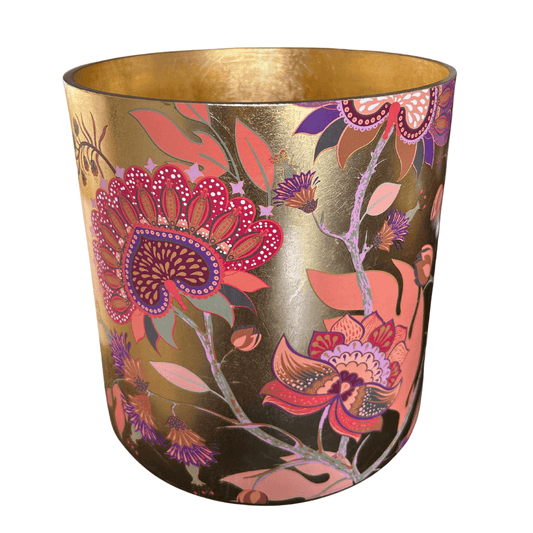 Windlicht of Vaas – Goud met print in kleur – Groot