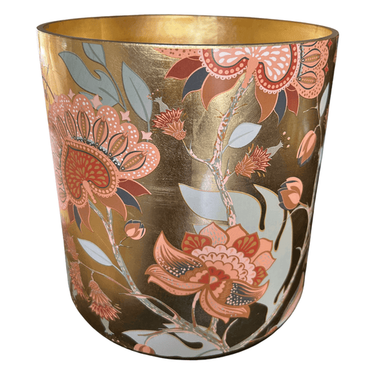 Windlicht of Vaas – Goud met print  – Groot