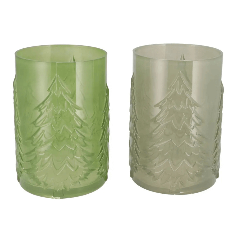 Cozy Green Frosted Windlicht –  in 2 maten