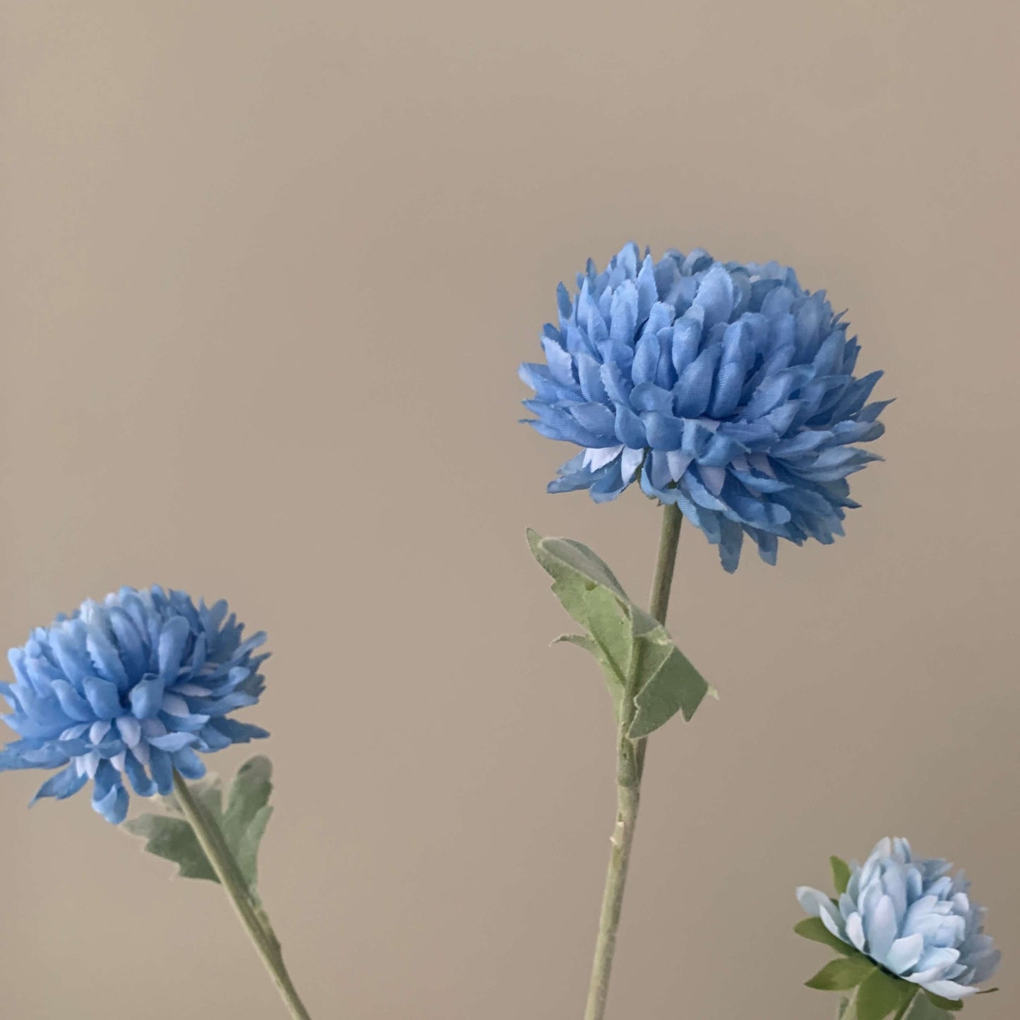 Zijden bloem mini mum spray blauw