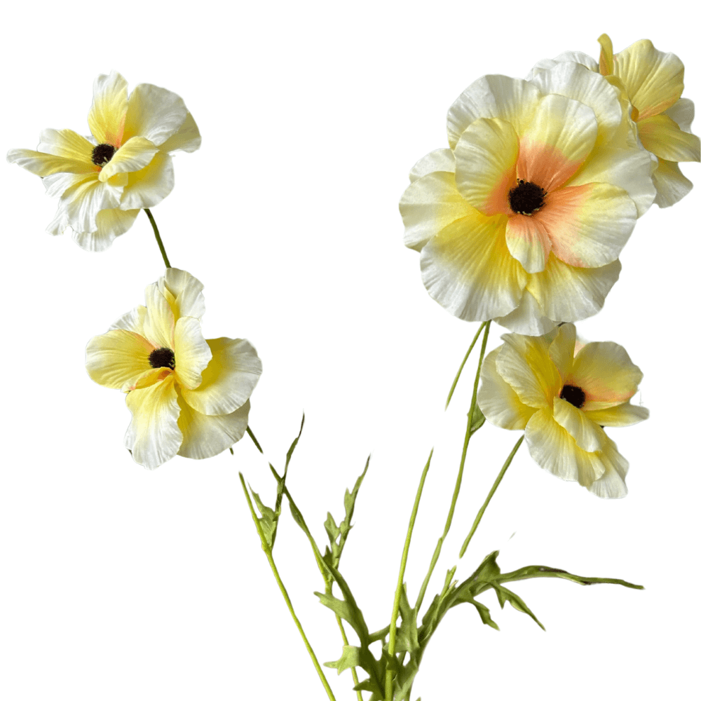 Zijden bloemen Cosmos in Geel met 6 bloemen - Silka