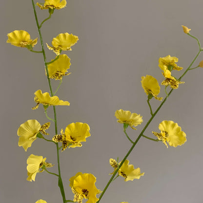 Zijden bloem Dancing Orchidee geel