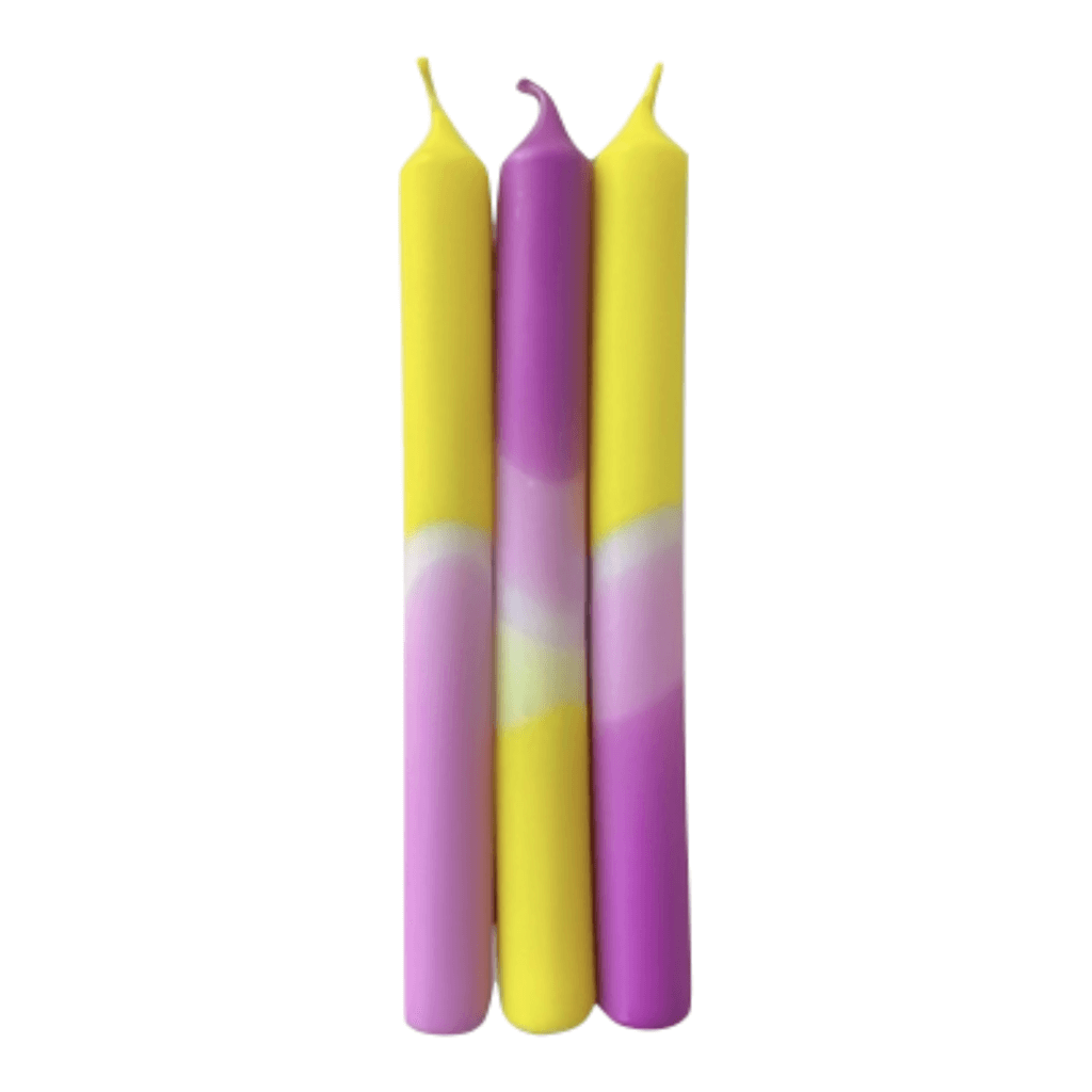 Dip Dye Shocking Pineapple kaarsen per 3 verpakt