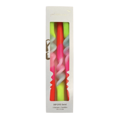 Dip Dye Swirl Lollipop Flowers kaarsen per 3 verpakt