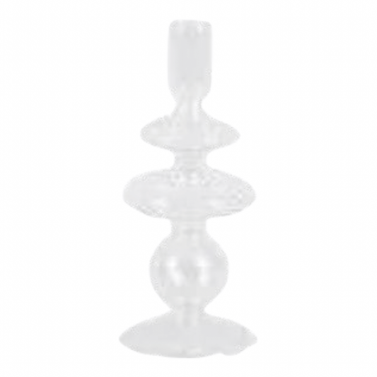 Glazen kandelaar art rings medium clear