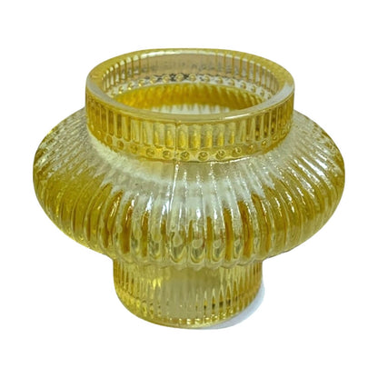 Glazen kandelaar/ waxine houder in geel