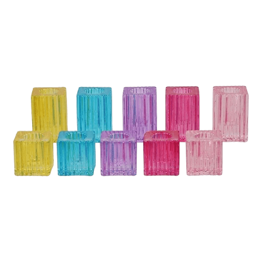 Glazen kandelaar in 5 kleuren en 2 maten