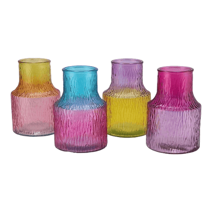 Bicolore glazen vaas  geel / lila