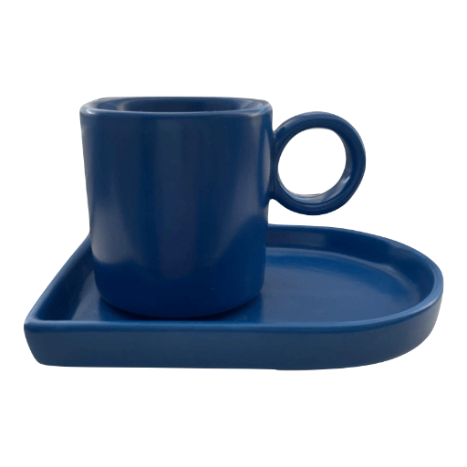 Espresso kopje en schotel blauw