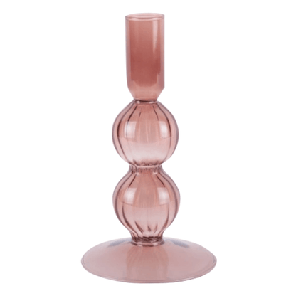 Glazen kandelaar Swirl Bubble Roze