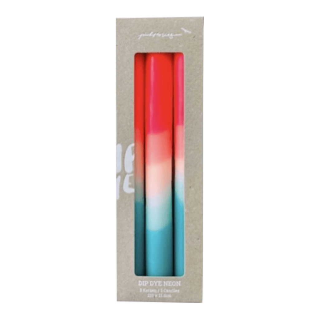 Dip Dye Neon Watermelon Coast kaarsen per 3 verpakt