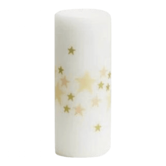 Kaars Stars wit met pasteltinten