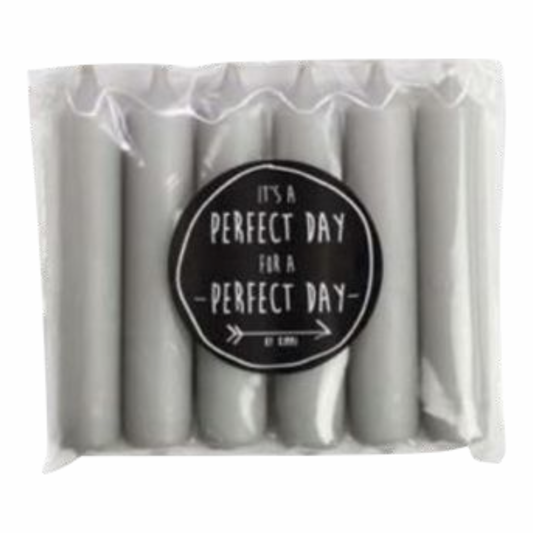 Kaarsen Rustik Lys koel grijs verpakt per 6