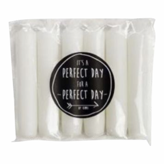 Kaarsen Rustik Lys wit verpakt per 6